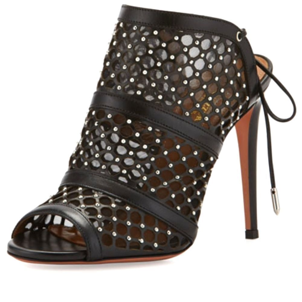 Aquazzura Like New Blondie Studded Leather Heels